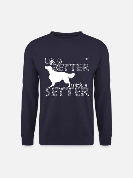 lifeisbetteriwithasetter - Unisex Pullover - Navy