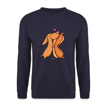 Weenie Lovin - Unisex Pullover - Navy - Vorne - Alina (178cm) & Michal (187cm)