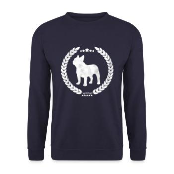 Bouledogue Français Argenté - Sweat-shirt Unisexe - marine - Devant - Alina (178cm) & Michal (187cm)