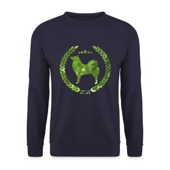Finnish Spitz Ear Army Green - Unisex Sweatshirt - navy - Front - Alina (178cm) & Michal (187cm)