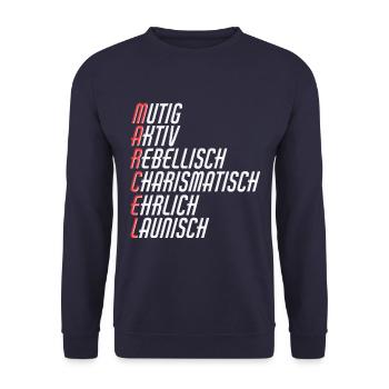 Marcel - Unisex Pullover - Navy - Vorne - Alina (178cm) & Michal (187cm)