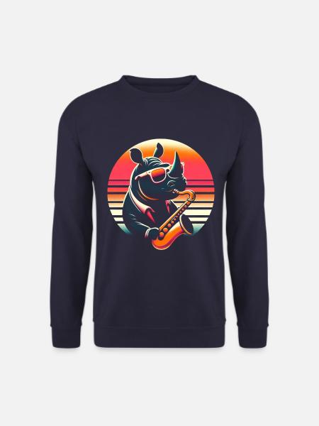 Nashorn Saxophon - Unisex Pullover - Navy