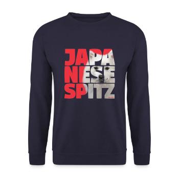 Japanese Spitz NASSU II - Unisex Sweatshirt - navy - Front - Alina (178cm) & Michal (187cm)