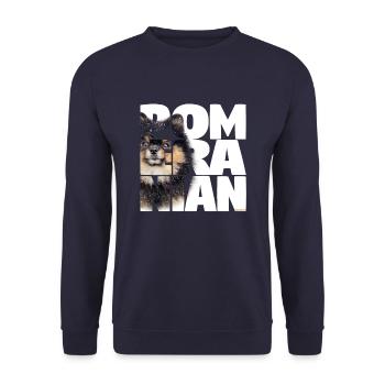 NASSU Pomeranian 01 - Sweat-shirt Unisexe - marine - Devant - Alina (178cm) & Michal (187cm)
