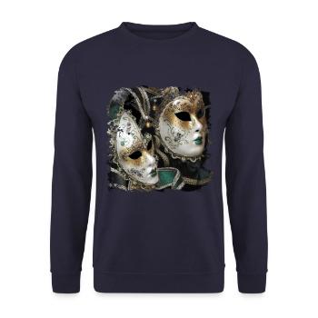 Masken für den Karneval in Venedig - Unisex Pullover - Navy - Vorne - Alina (178cm) & Michal (187cm)