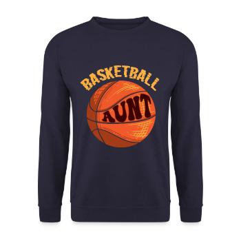 Basketball Aunt Auntie - Unisex Pullover - Navy - Vorne - Alina (178cm) & Michal (187cm)