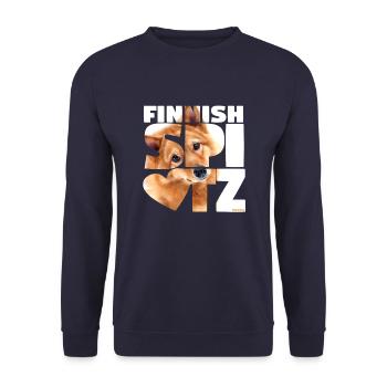 NASSU Finnish Spitz 01 - Unisex Sweatshirt - navy - Front - Alina (178cm) & Michal (187cm)