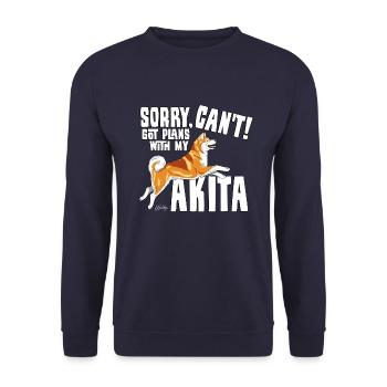 Akita Plans 2 - Sweat-shirt Unisexe - marine - Devant - Alina (178cm) & Michal (187cm)
