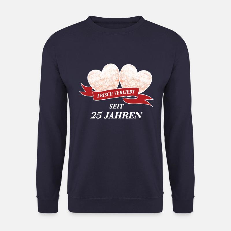 frisch verliebt seit 25 Jahren - Silberhochzeit - Unisex Pullover - Navy