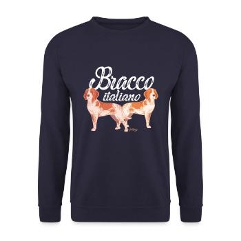 Bracco Italiano II - Unisex Sweatshirt - navy - Front - Alina (178cm) & Michal (187cm)