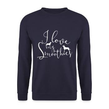 Lovemy Smooth Collies - Unisex Sweatshirt - navy - Front - Alina (178cm) & Michal (187cm)