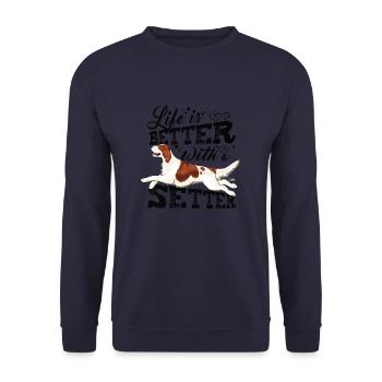 irishsetterbetter3 - Sweat-shirt Unisexe - marine - Devant - Alina (178cm) & Michal (187cm)