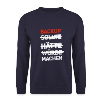 Gamer Kein Backup Kein Mitleid Zocken Informatik G - Unisex Pullover - Navy - Vorne - Alina (178cm) & Michal (187cm)