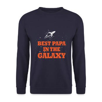 Bester Vater in der Galaxie - Unisex Pullover - Navy - Vorne - Alina (178cm) & Michal (187cm)