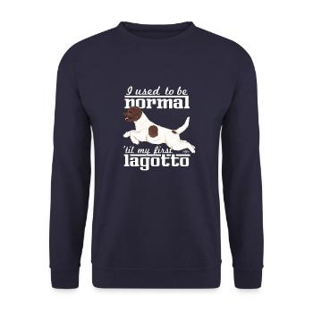 lagottonormal4 - Sweat-shirt Unisexe - marine - Devant - Alina (178cm) & Michal (187cm)