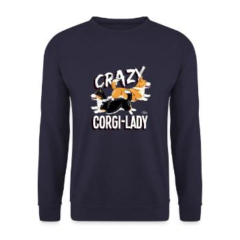 crazycorgilady2 - Unisex Sweatshirt - navy - Front - Alina (178cm) & Michal (187cm)