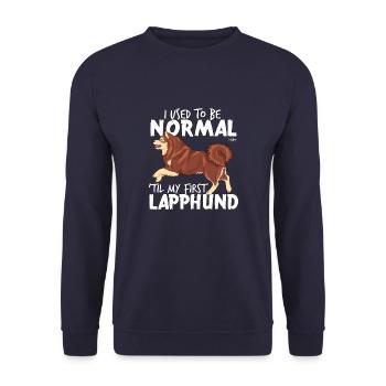 lapphundnormal - Unisex Pullover - Navy - Vorne - Alina (178cm) & Michal (187cm)
