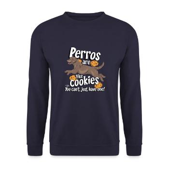 perrocookies13 - Unisex Pullover - Navy - Vorne - Alina (178cm) & Michal (187cm)