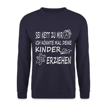 Sois gentil avec moi, je pourrais élever tes enfants. - Sweat-shirt Unisexe - marine - Devant - Alina (178cm) & Michal (187cm)