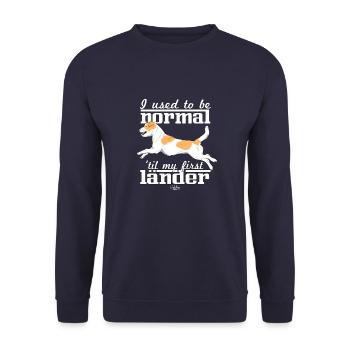 kromnormal2 - Unisex Pullover - Navy - Vorne - Alina (178cm) & Michal (187cm)