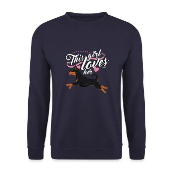 pinschergirl - Sweat-shirt Unisexe - marine - Devant - Alina (178cm) & Michal (187cm)