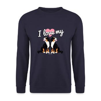 Amour bernois - Sweat-shirt Unisexe - marine - Devant - Alina (178cm) & Michal (187cm)