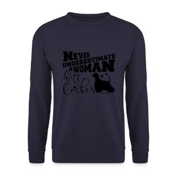womancockerunderestimate2 - Unisex Sweatshirt - navy - Front - Alina (178cm) & Michal (187cm)
