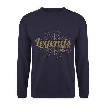 Des légendes sont nées en 1983 - Sweat-shirt Unisexe - marine - Devant - Alina (178cm) & Michal (187cm)