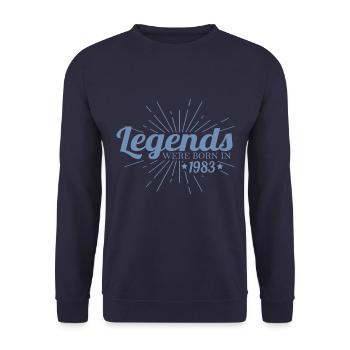 Legends were born in 1983 - Unisex Sweatshirt - navy - Front - Alina (178cm) & Michal (187cm)