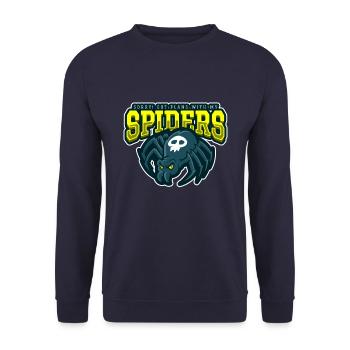Sorry Spiderplans - Unisex Sweatshirt - navy - Front - Alina (178cm) & Michal (187cm)