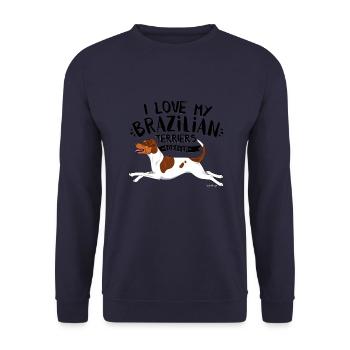 Terrier Brésilien Love2 - Sweat-shirt Unisexe - marine - Devant - Alina (178cm) & Michal (187cm)
