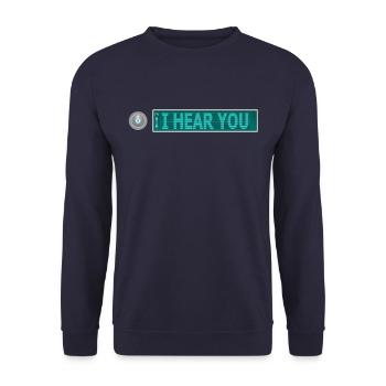 ICH HÖRE SIE - Unisex Pullover - Navy - Vorne - Alina (178cm) & Michal (187cm)