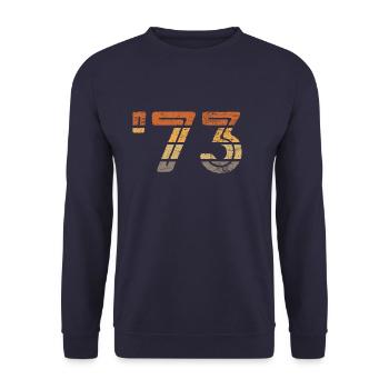 Geburtstag '73 - Unisex Pullover - Navy - Vorne - Alina (178cm) & Michal (187cm)
