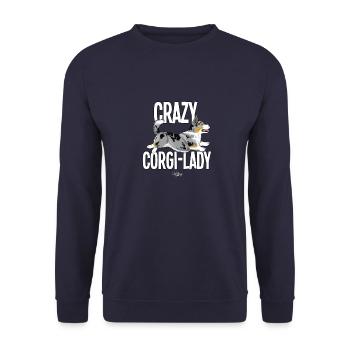 corgilady2 - Unisex sweater - marineblå - Foran - Alina (178cm) & Michal (187cm)