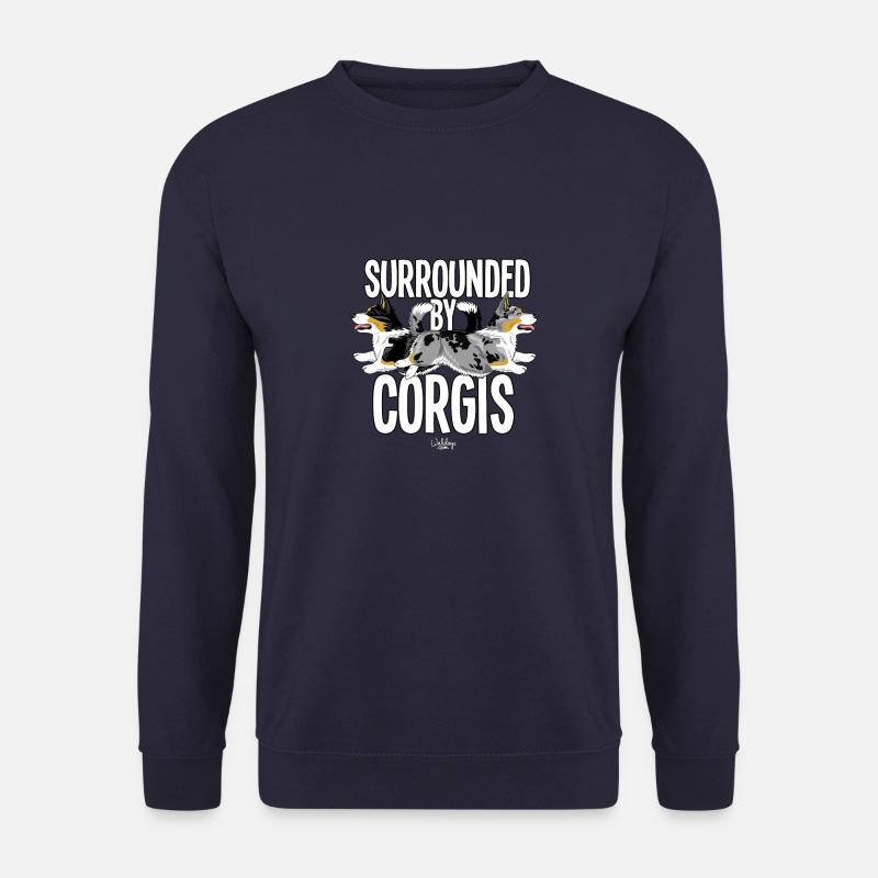 corgisurrounded4 - Unisex Pullover - Navy