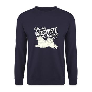 mittelunderestimate2 - Unisex Sweatshirt - navy - Front - Alina (178cm) & Michal (187cm)