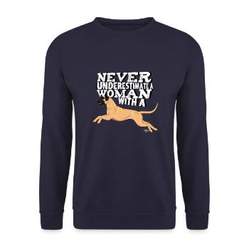 greatdaneunderestimate - Unisex Sweatshirt - navy - Front - Alina (178cm) & Michal (187cm)
