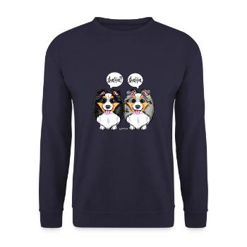 Sheltie Sheltie 2 - Sweat-shirt Unisexe - marine - Devant - Alina (178cm) & Michal (187cm)