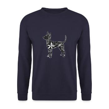Fleur de chien de rat de Prague - Sweat-shirt Unisexe - marine - Devant - Alina (178cm) & Michal (187cm)