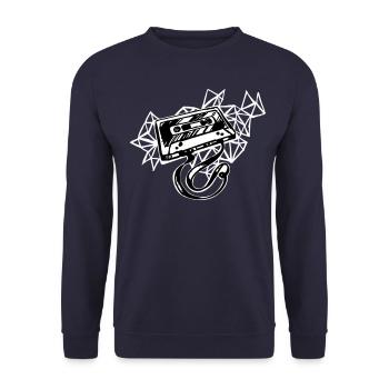 Retro Kassette - Unisex Pullover - Navy - Vorne - Alina (178cm) & Michal (187cm)