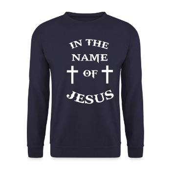 Jésus-Christ Religion Christianisme Croix Dicton - Sweat-shirt Unisexe - marine - Devant - Alina (178cm) & Michal (187cm)
