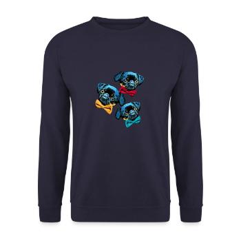 brababa - Unisex Pullover - Navy - Vorne - Alina (178cm) & Michal (187cm)