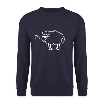 Cooles Schaf - Unisex Pullover - Navy - Vorne - Alina (178cm) & Michal (187cm)