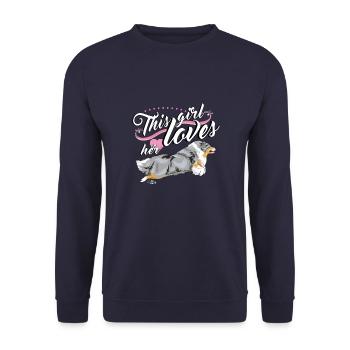 sheltiegirl3 - Sweat-shirt Unisexe - marine - Devant - Alina (178cm) & Michal (187cm)