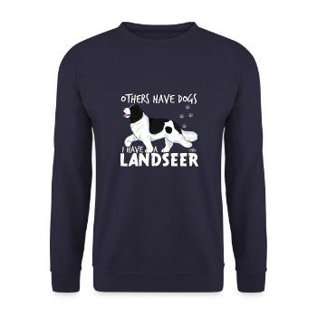 landseerdogs - Unisex sweater - marineblå - Foran - Alina (178cm) & Michal (187cm)