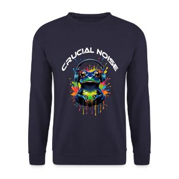 CRUCIAL NOISE FROG - Unisex Pullover - Navy - Vorne - Alina (178cm) & Michal (187cm)
