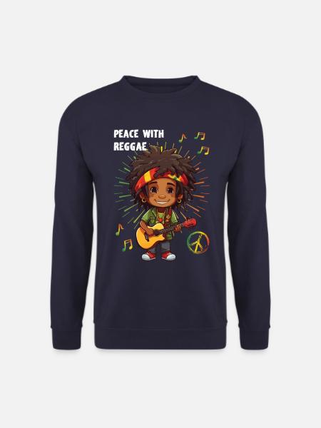 Peace with Reggae Rastaboy - Unisex Sweatshirt - navy