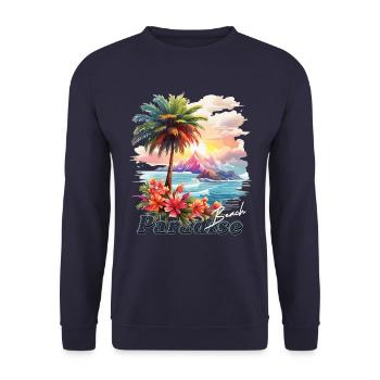 Paradise Beach - Unisex Sweatshirt - navy - Front - Alina (178cm) & Michal (187cm)