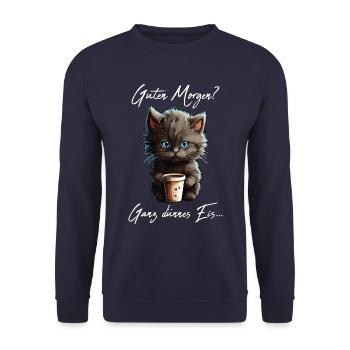 Bonjour? Glace très mince - Sweat-shirt Unisexe - marine - Devant - Alina (178cm) & Michal (187cm)