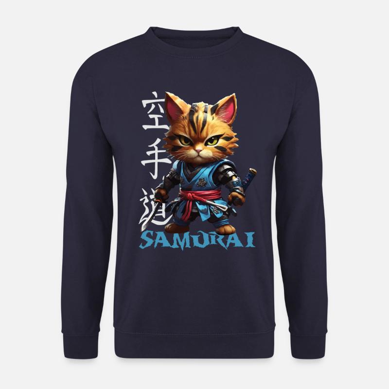 Samurai Cat - Unisex Pullover - Navy